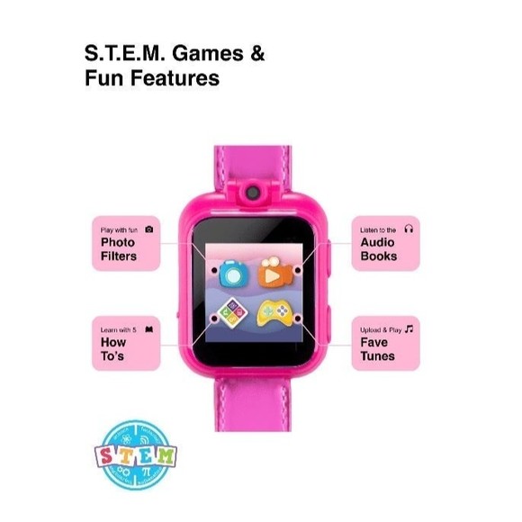 iTech Junior Girls Headphone & Smart Watch Set - Pink Pom Pom Z107 - Picture 8 of 10